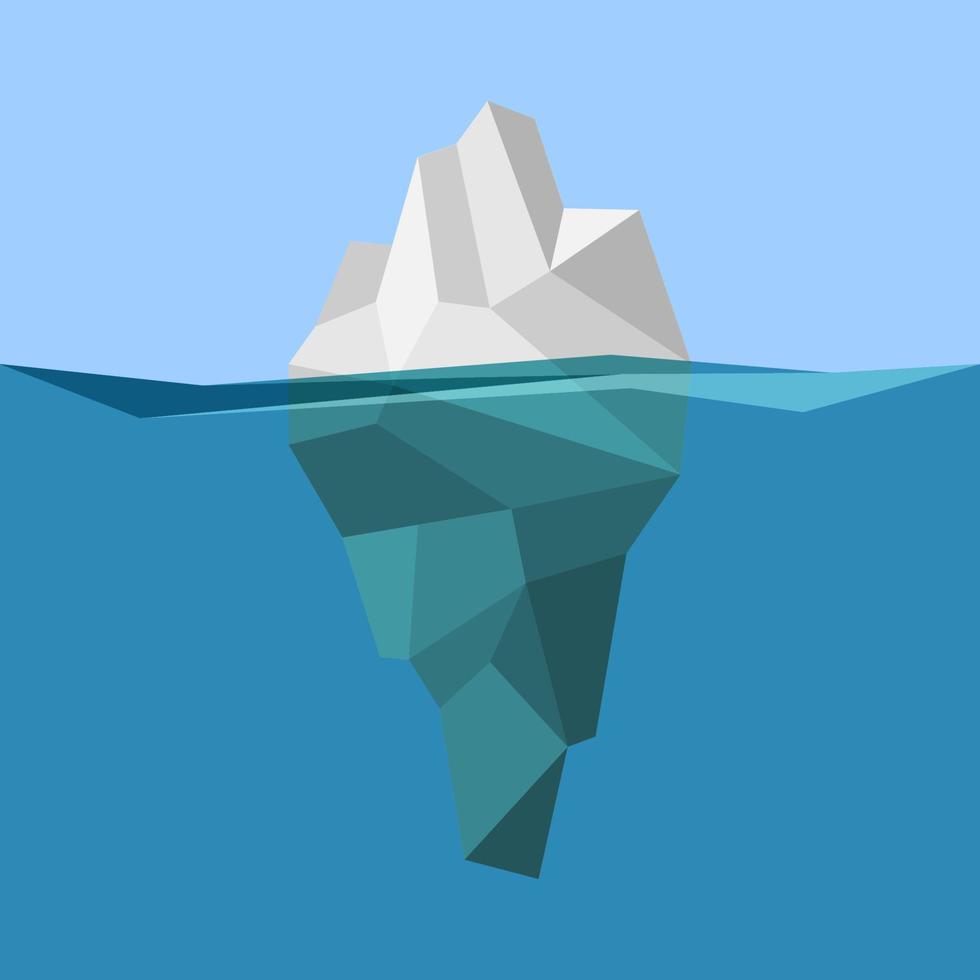 Iceberg in clear water vector