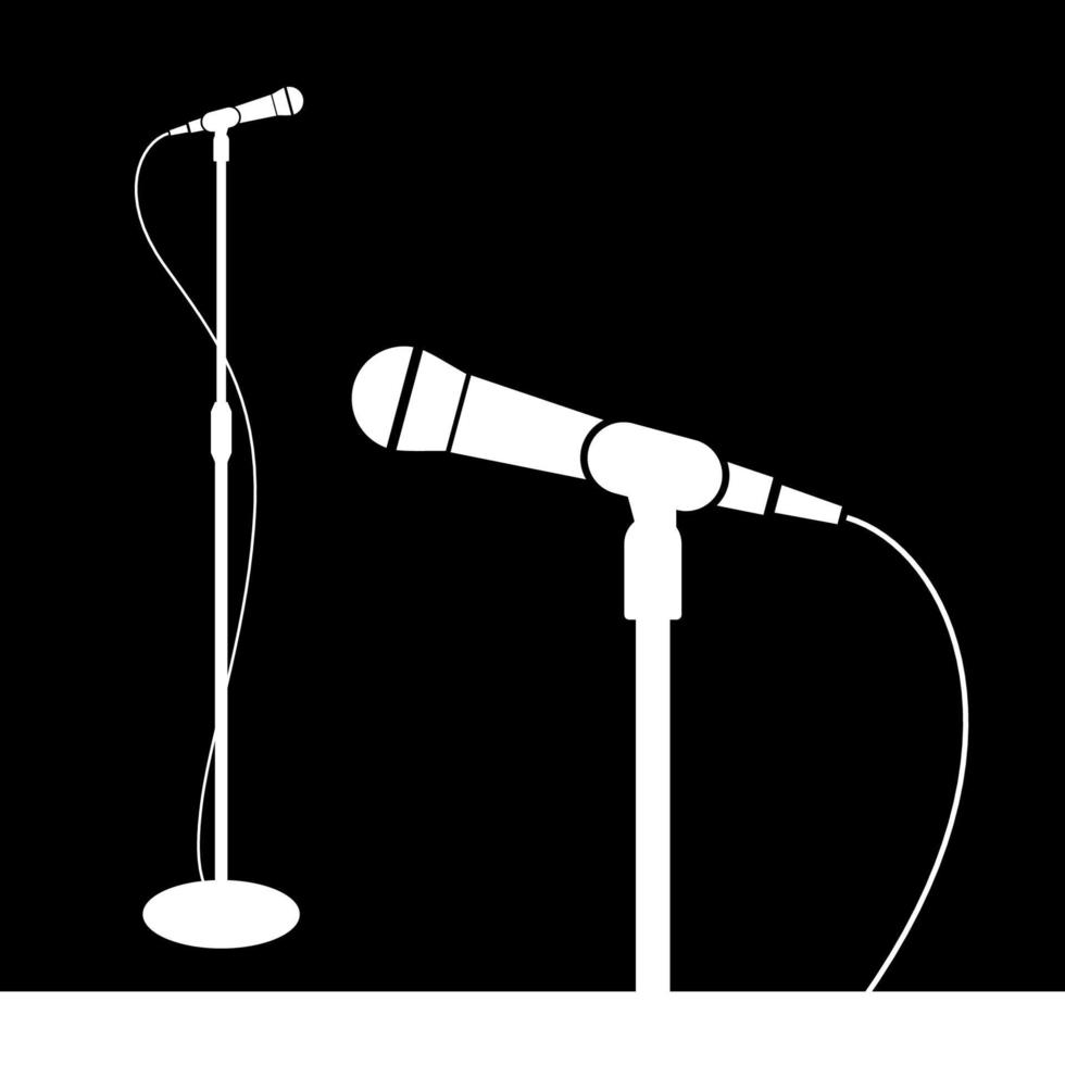 Icon microphone, illustration microphone, mic. Flat design, vector