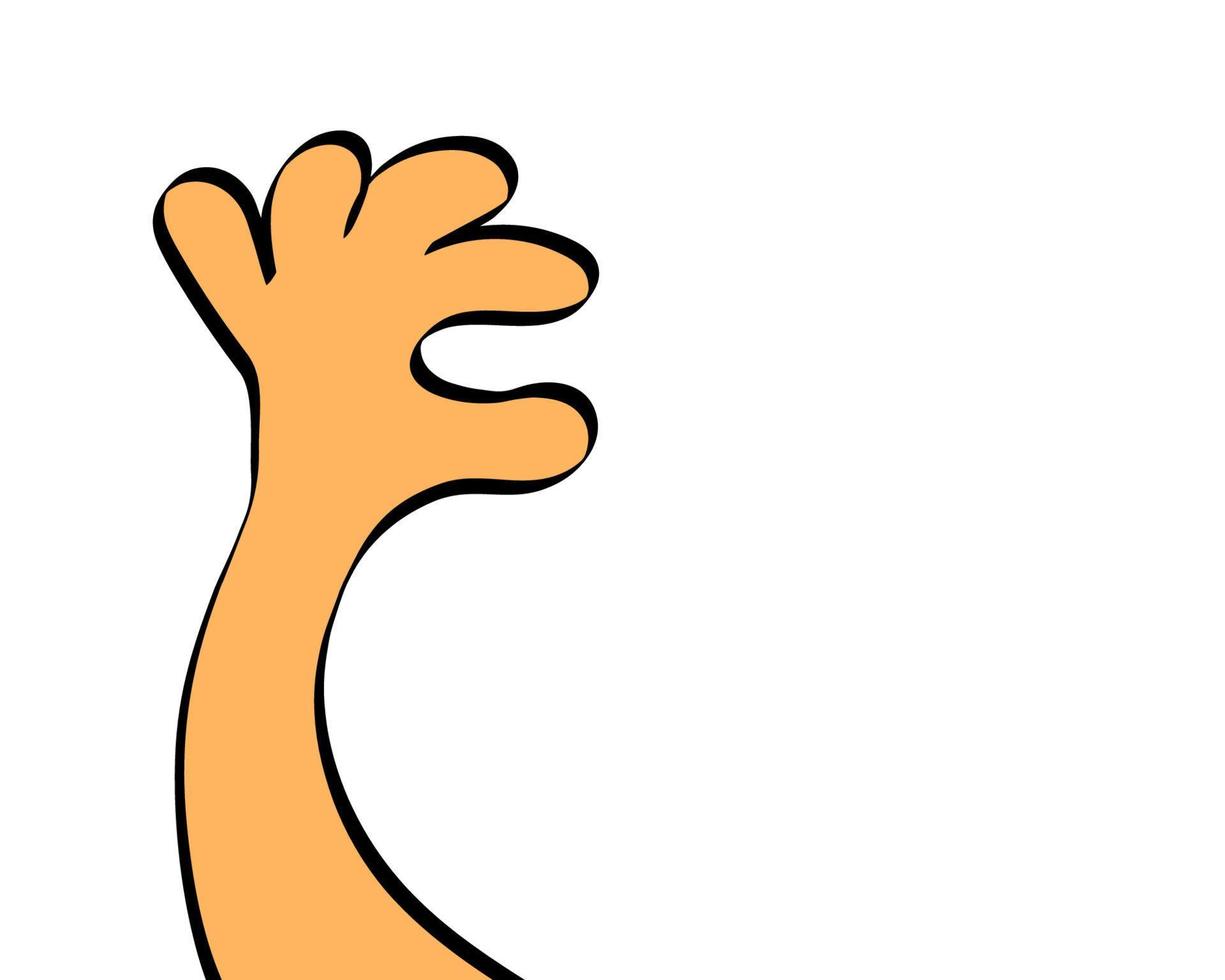 White man hand gesture. Fingers showing something very small. Vector illustration