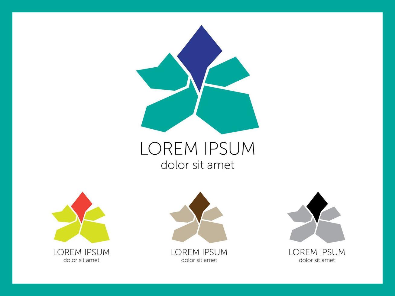 Stone flower polygonal abstract geometric vector template business icon of company identity symbol