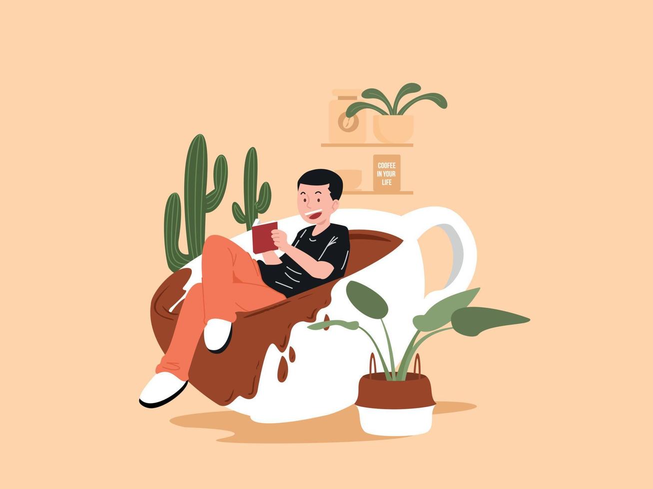 Need Coffee Illustration vector