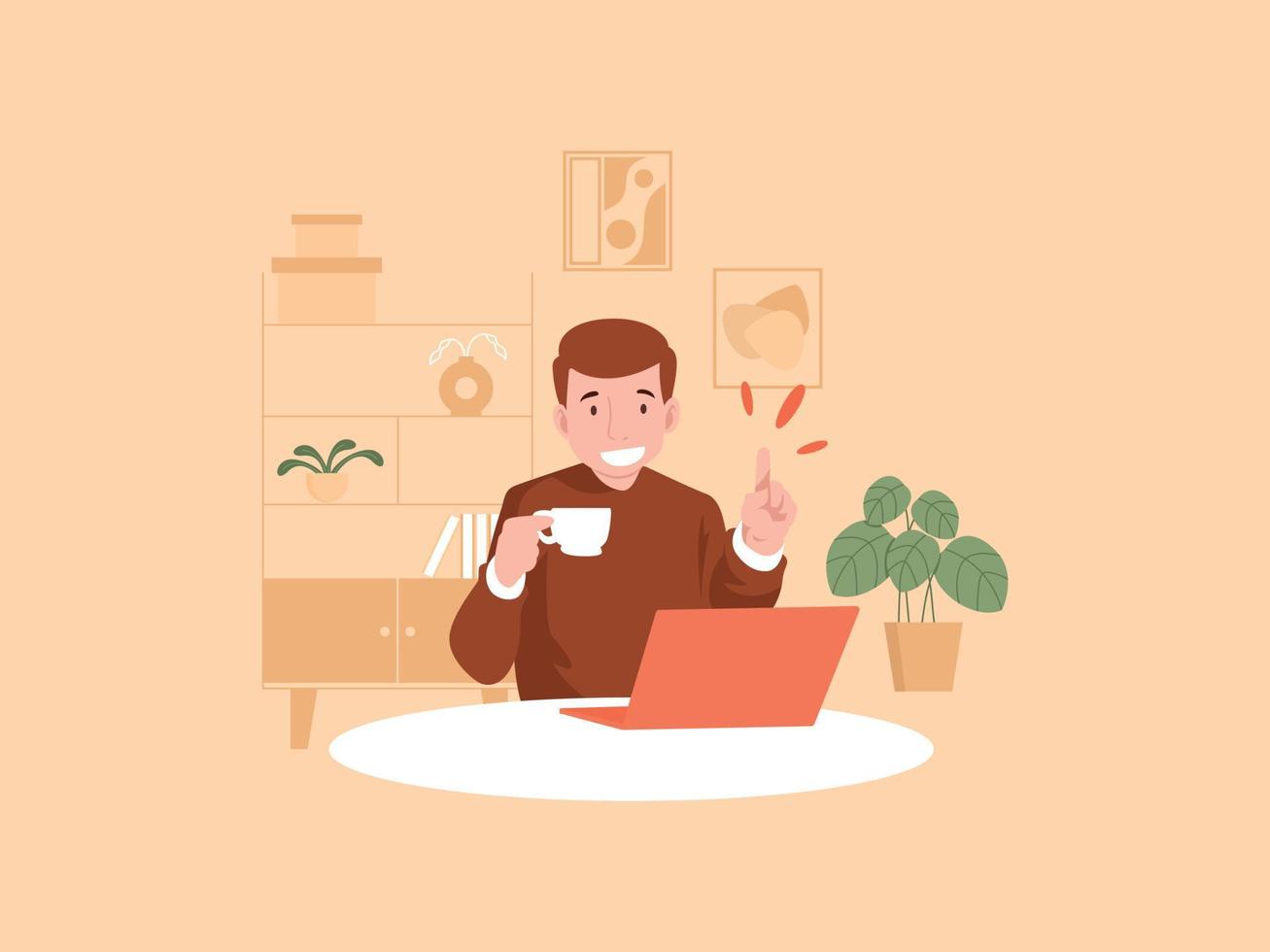 Need Coffee Illustration vector