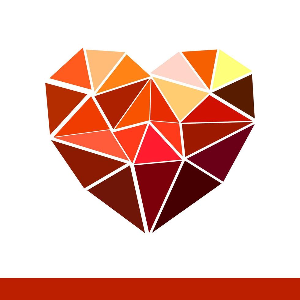 Diamond heart broken into pieces vector