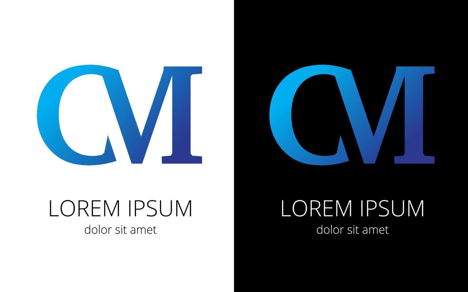 Monogram from letters CM vector