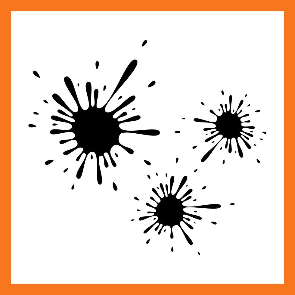 Black ink blots vector