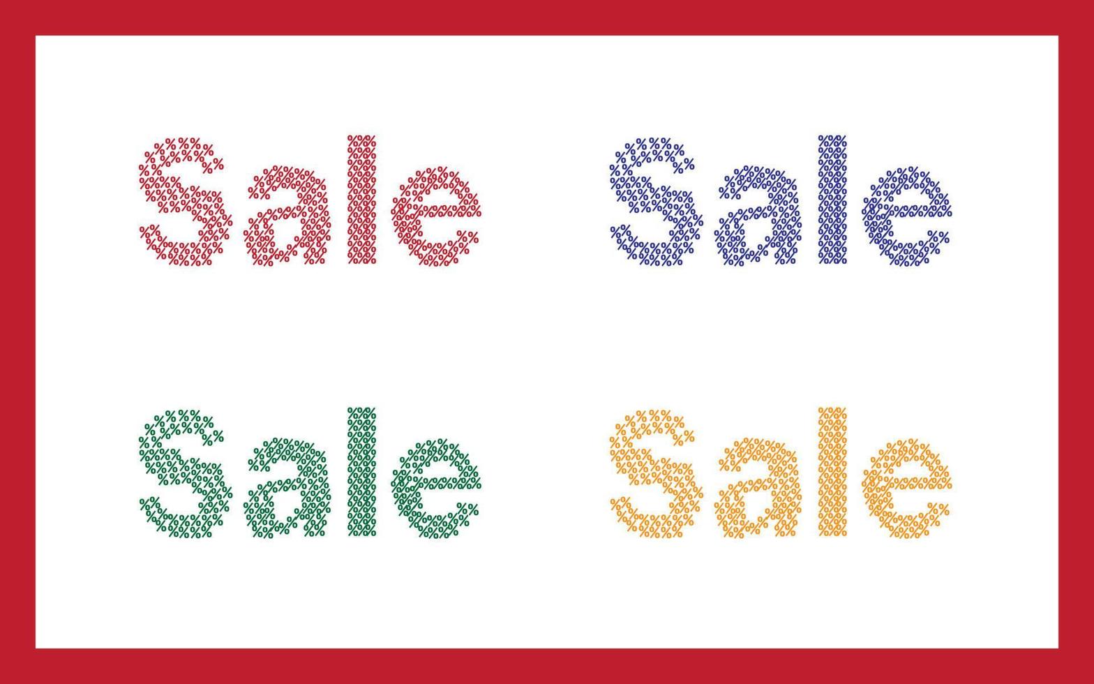 Sale word written with signs of percent vector