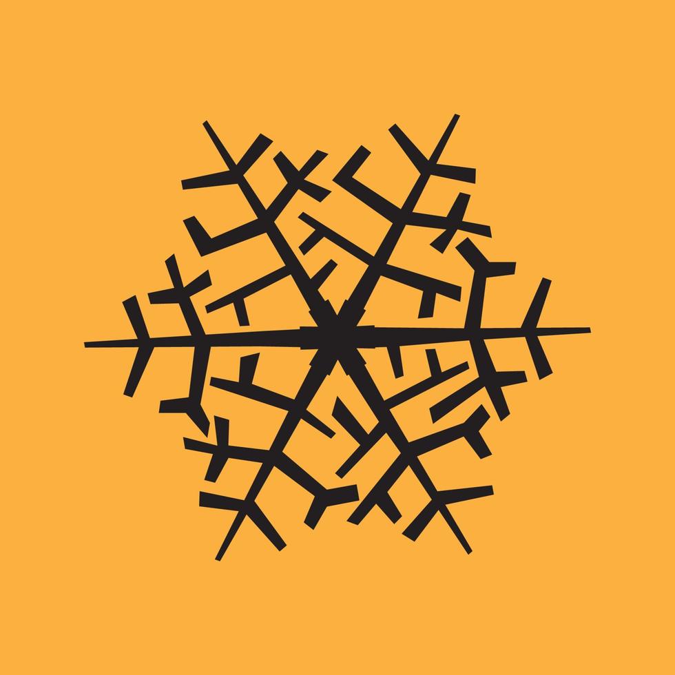 Black snowflake on brown background vector