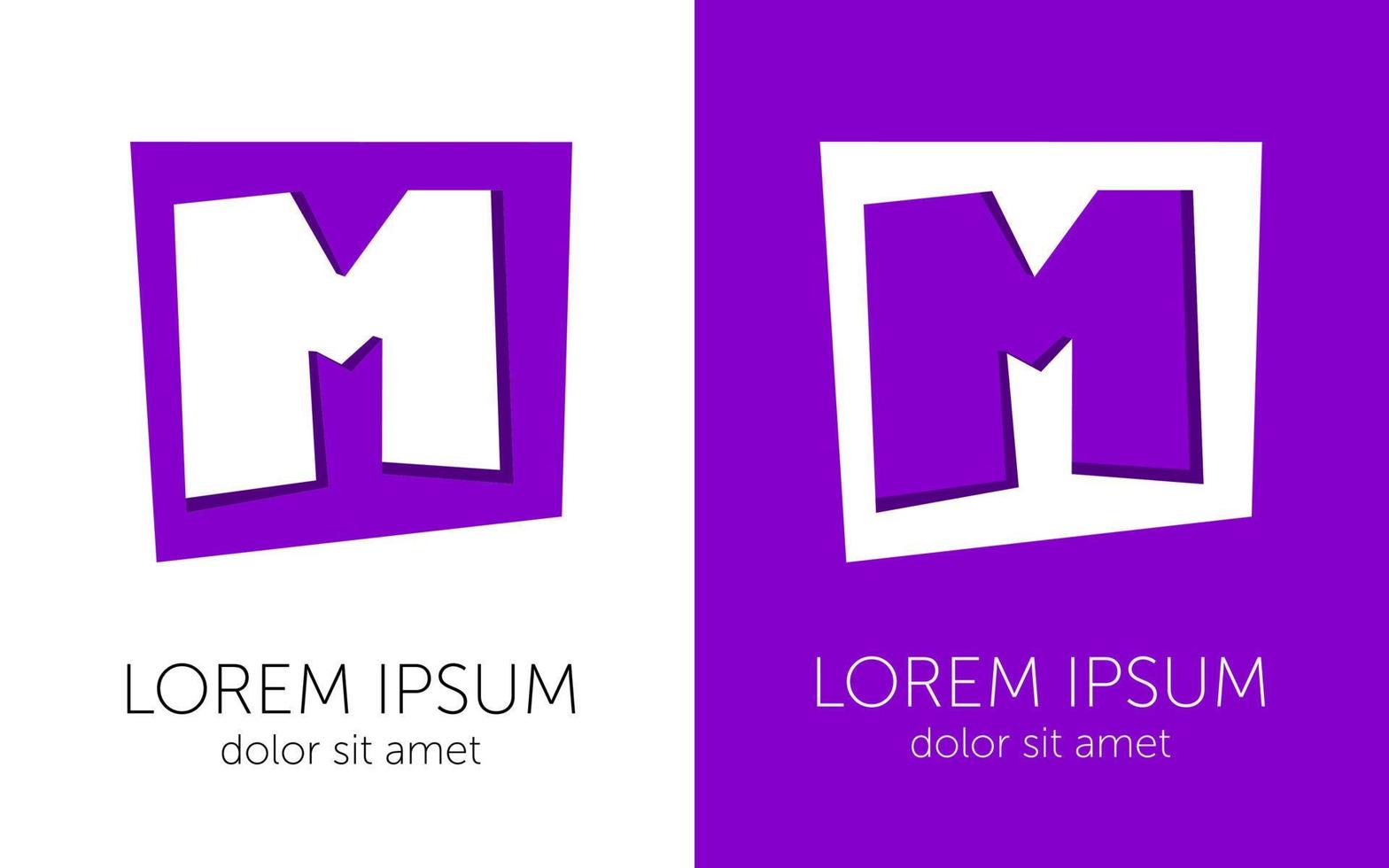 Letter M 3d three-dimensional vector sign for business company identity symbol template