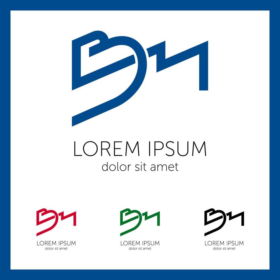 letter B and M dynamic monogram vector sign