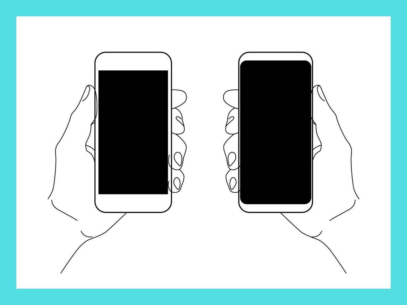 Mobile blank screen smartphone in hand vector illustration