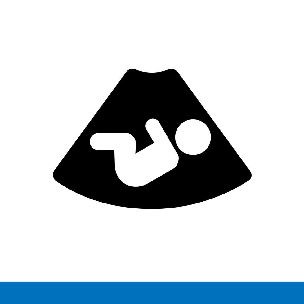 Ultrasound icon. Maternity icon. Ultrasound of baby in mother's womb. Medical ultrasonic diagnostic machine. Vector illustration EPS
