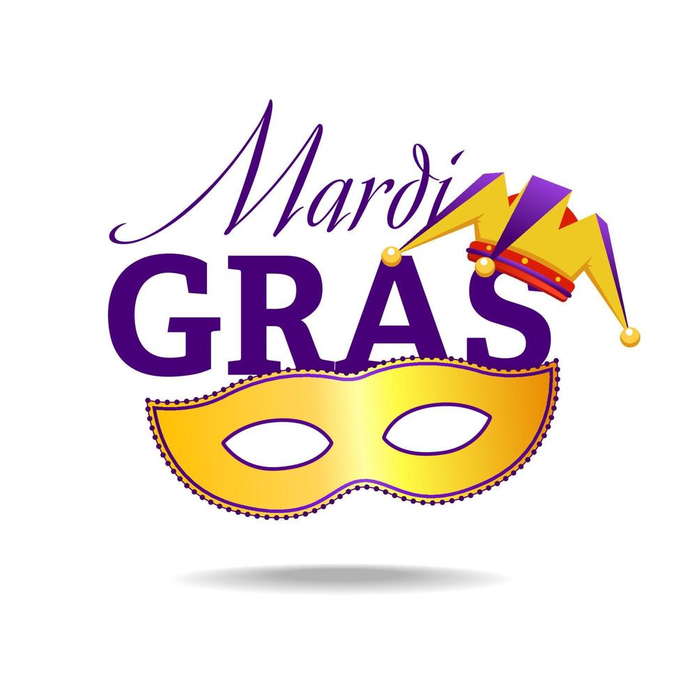 postal con máscara para vacaciones de mardi gras vector