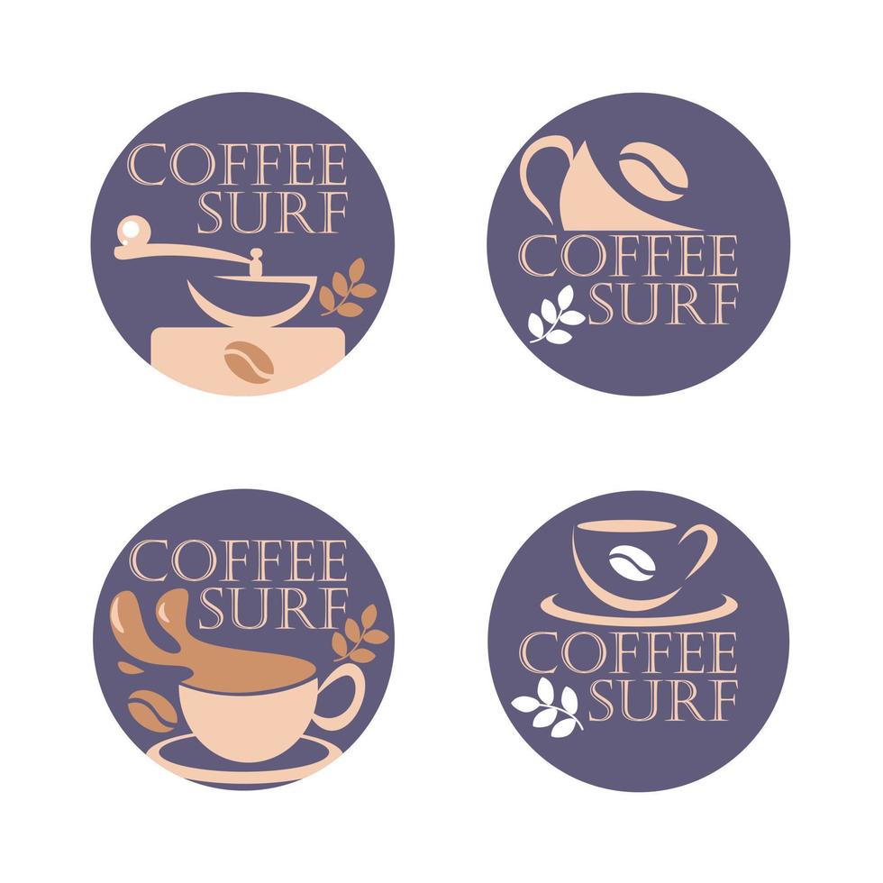 Coffee surf logo design vector