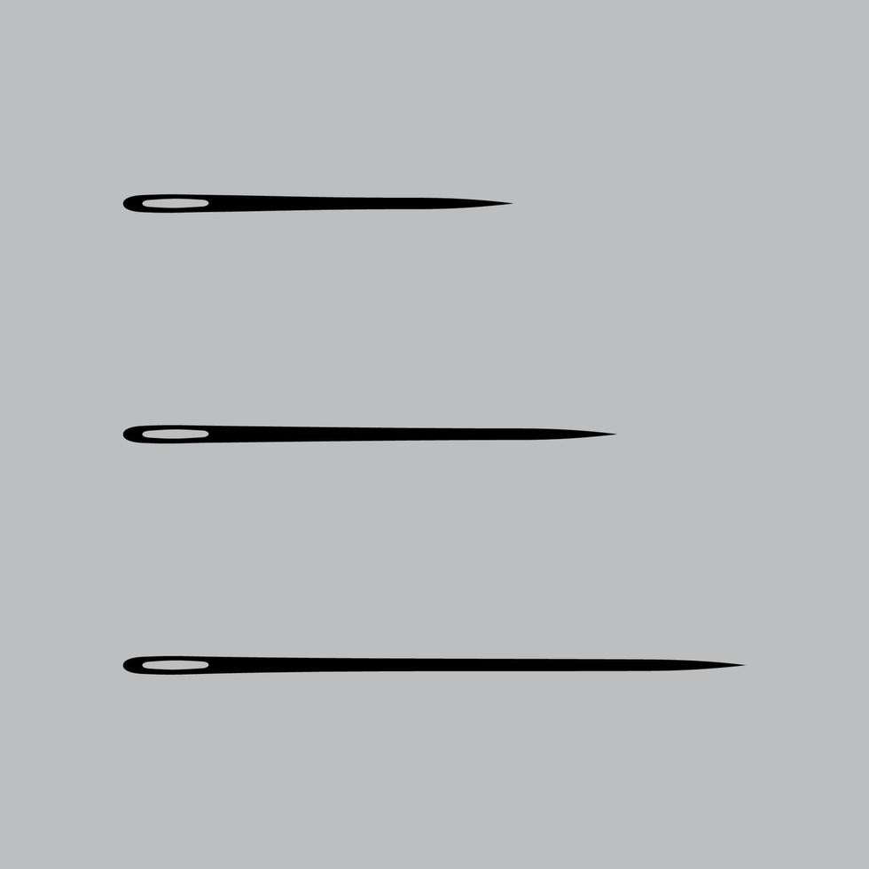 Three sewing needles vector