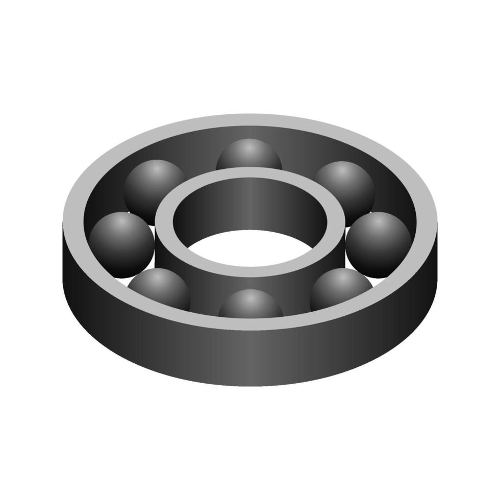 round grey bearing in isometric view. Isolated. Vector illustration