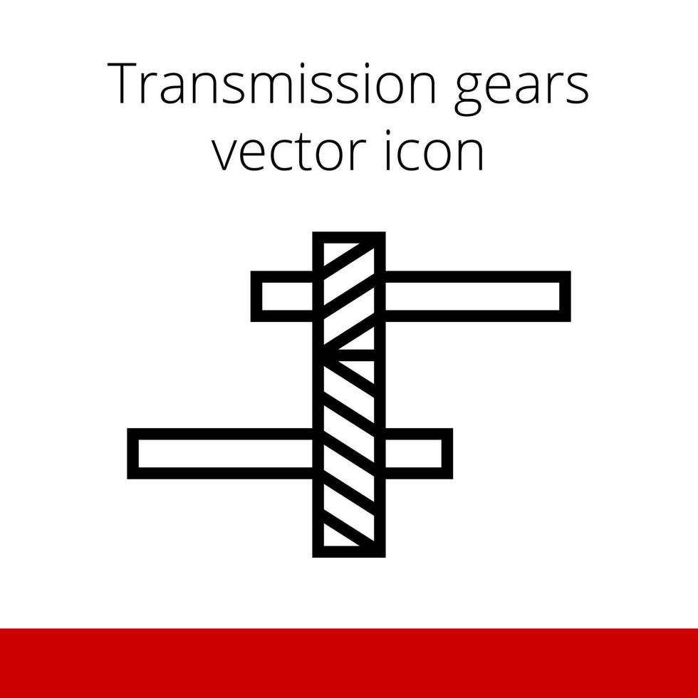 engranajes de transmisión en el icono de vector de vista lateral del eje aislado
