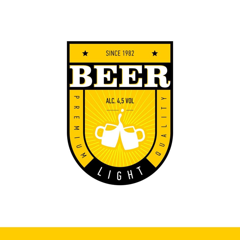etiqueta de cerveza amarilla vector