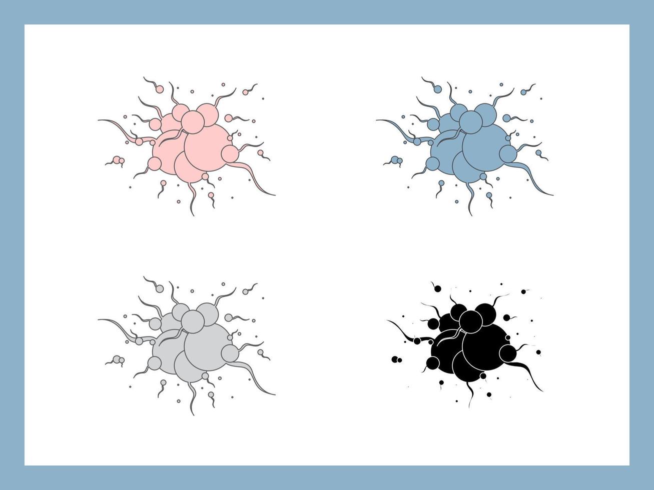 espermatozoides en monton vector