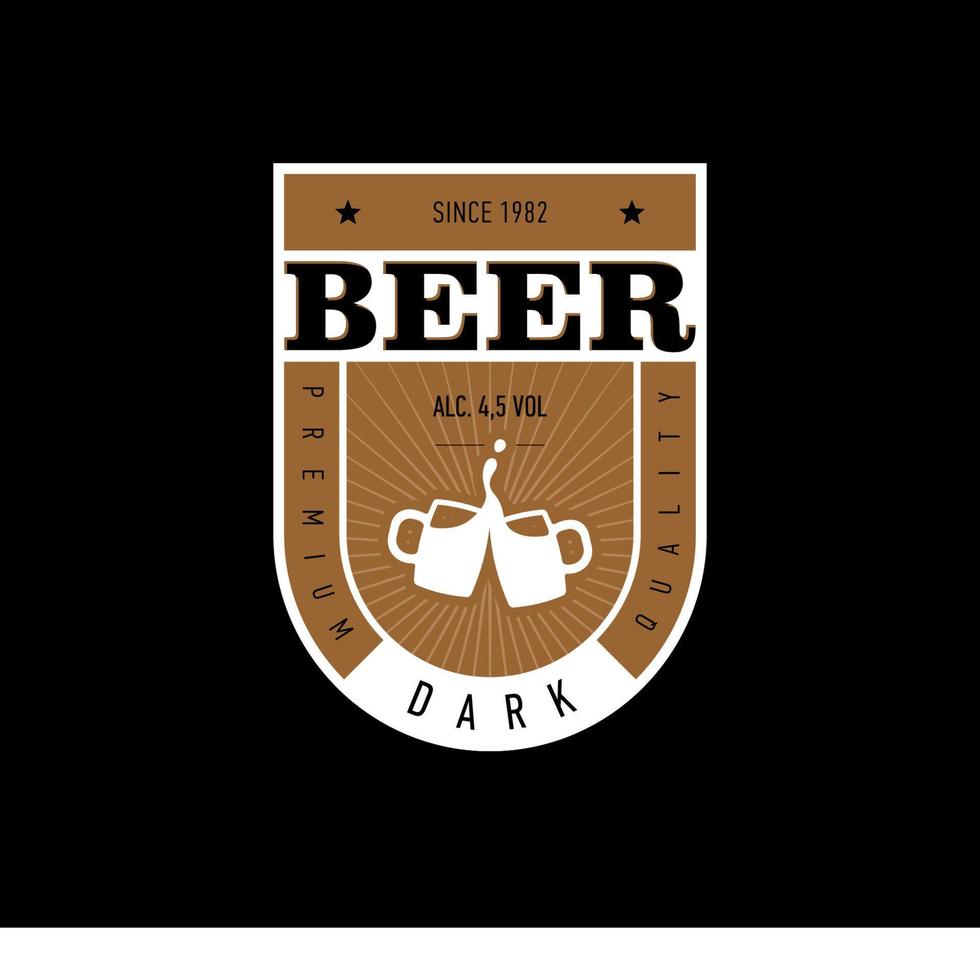 one label for beer bottle vector