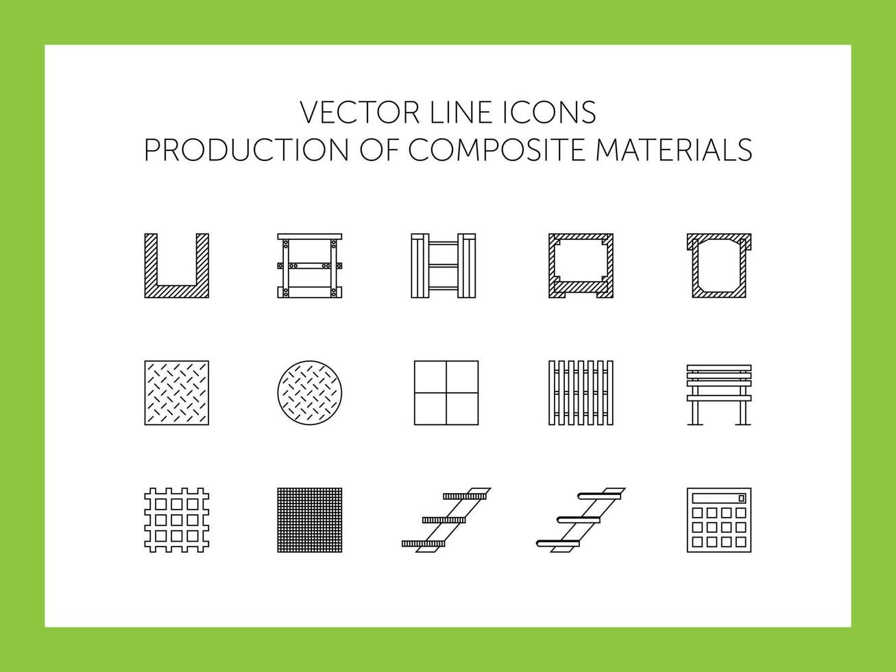 iconos vectoriales de materiales compuestos vector