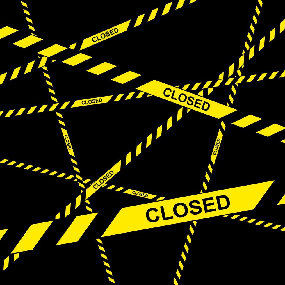 Police do not enter closed cordon tapes vector illustration