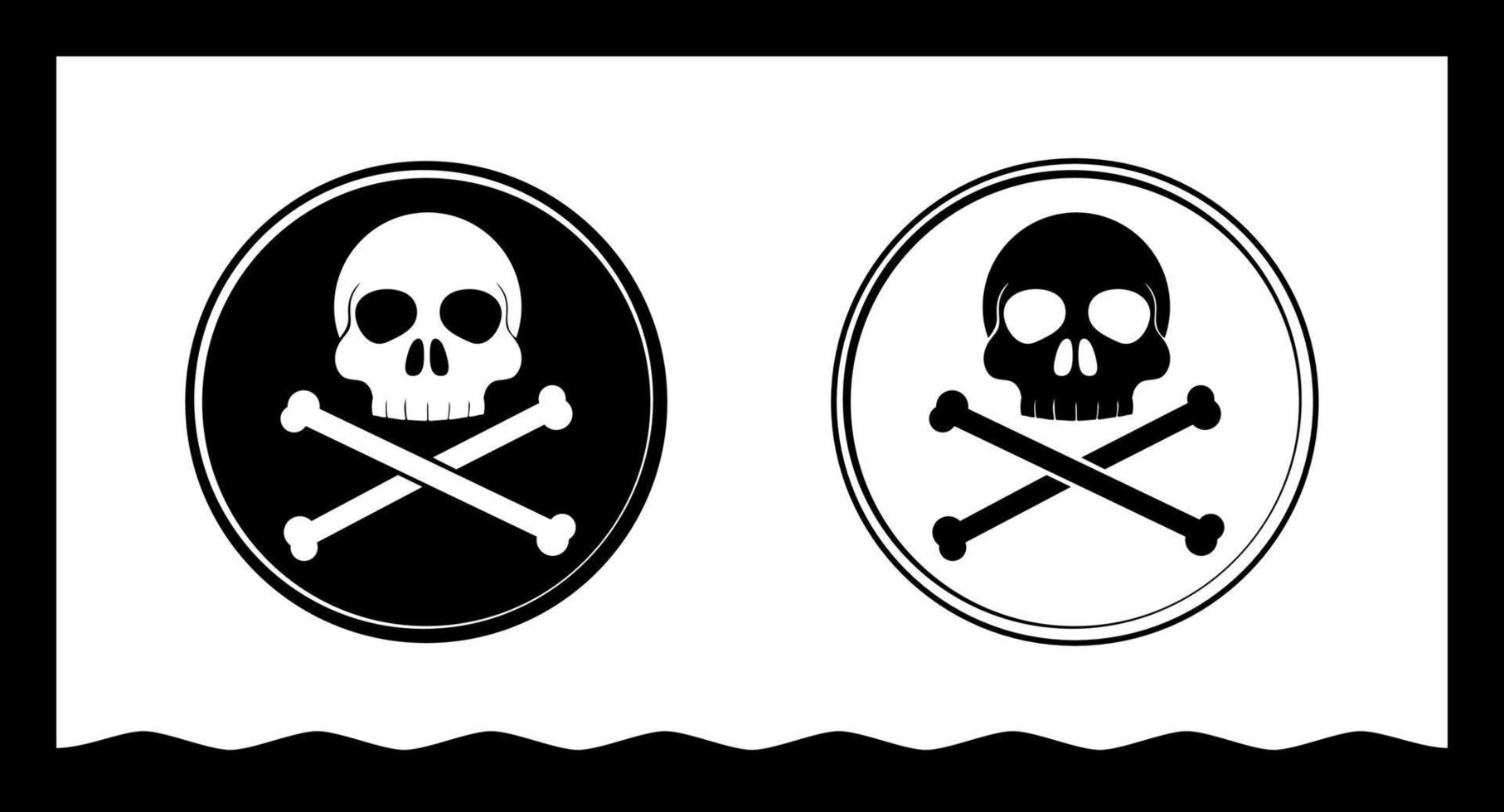 signo pirata - cráneo y huesos vector