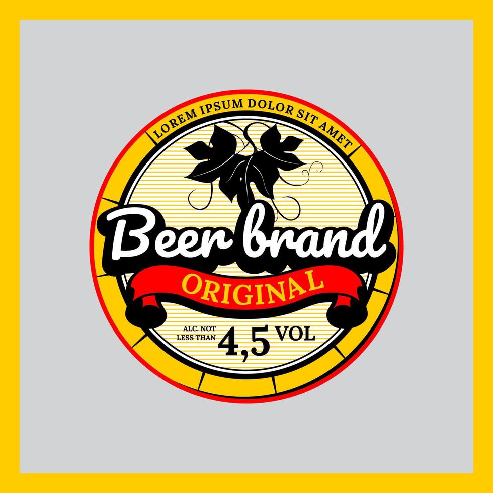 round Original beer label vector