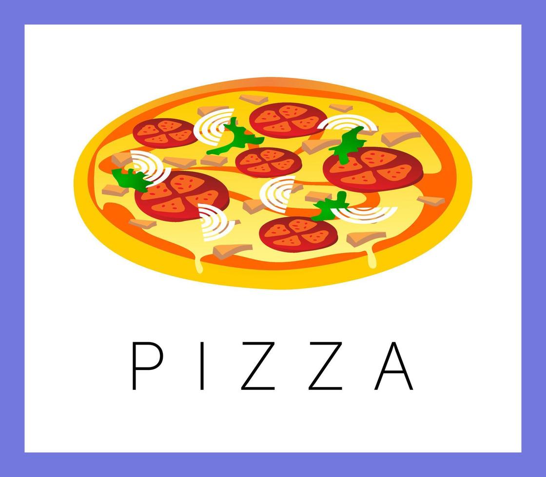 Pizza isolate background vector illustration