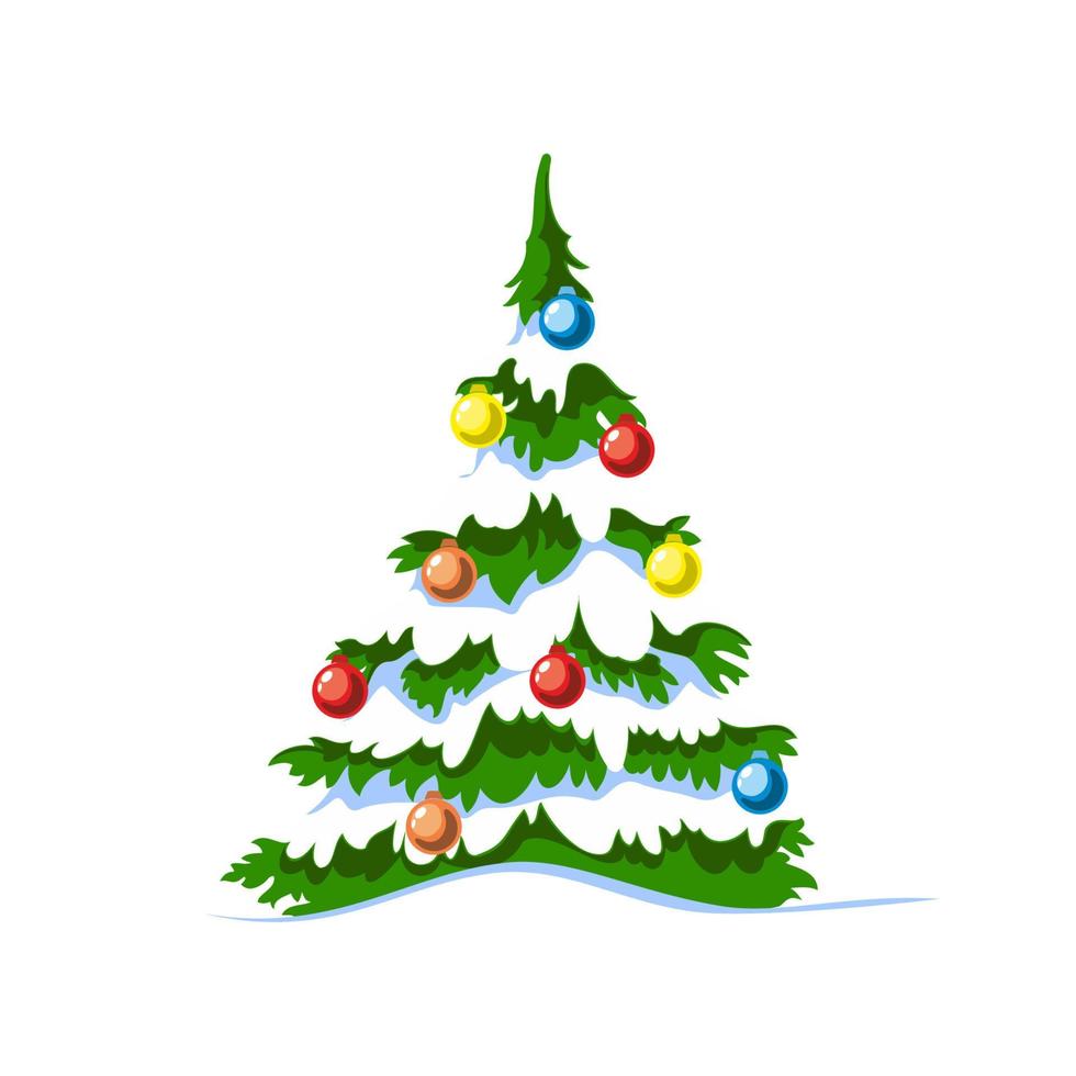 decorated christmas tree vector