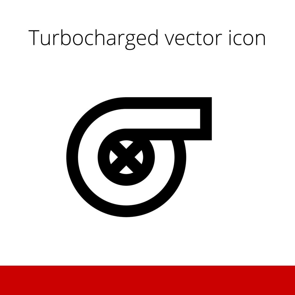 Turbocharger isolated icon on white background, auto service, repair, vector car detail