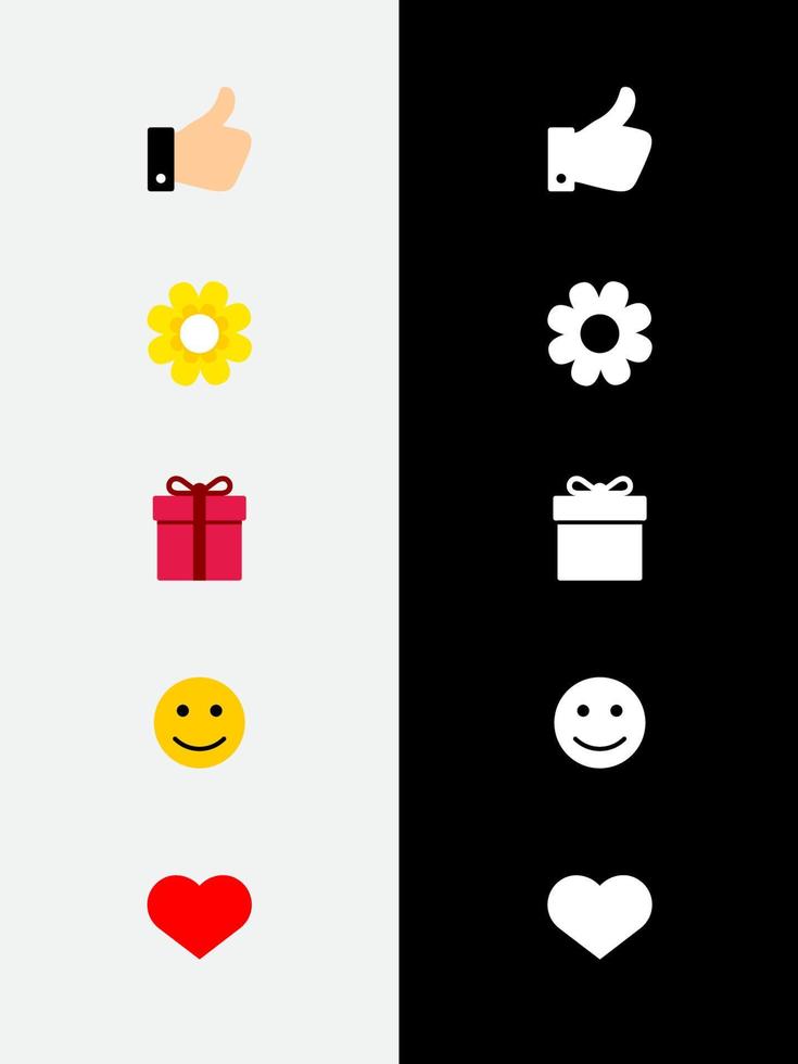 set of positive icons vector