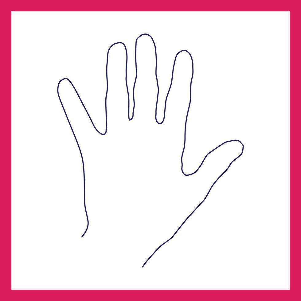 Outline hand with fingers spread out vector