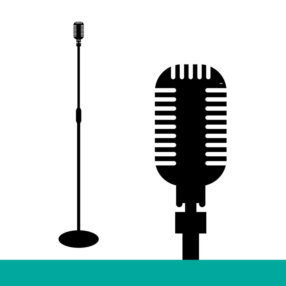 micrófono de icono, micrófono de ilustración, micrófono. diseño plano, vectorial vector