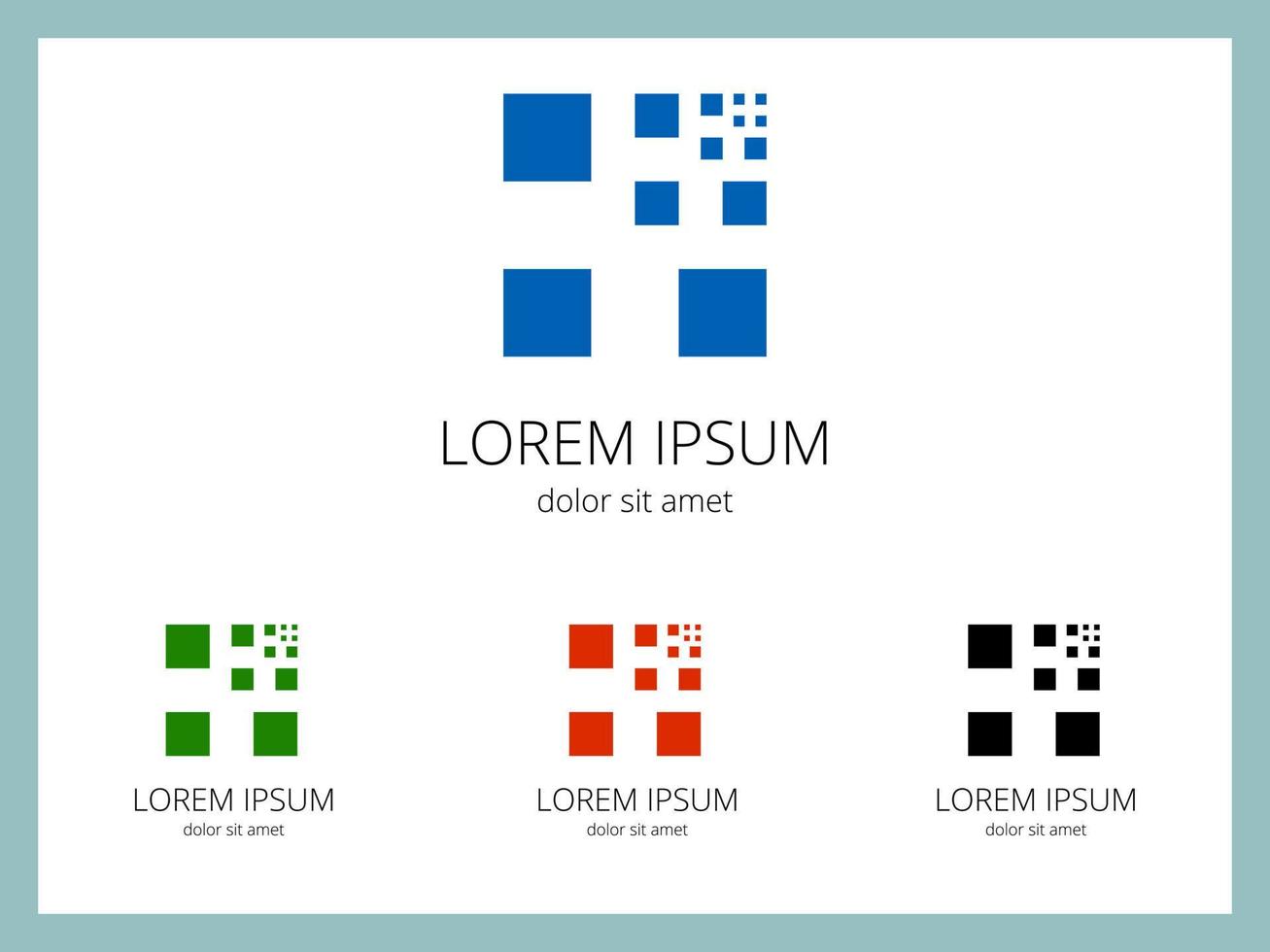 Square of squares of different sizes vector