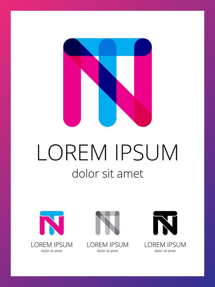 Combination of letters T and N for company's brand vector