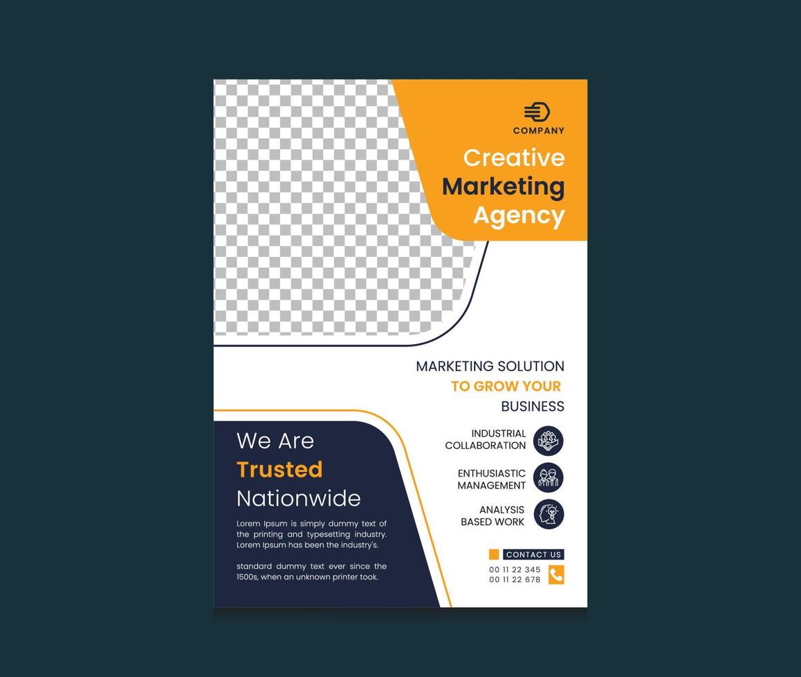 Modern corporate flyer design. Marketing company business flyer template vector
