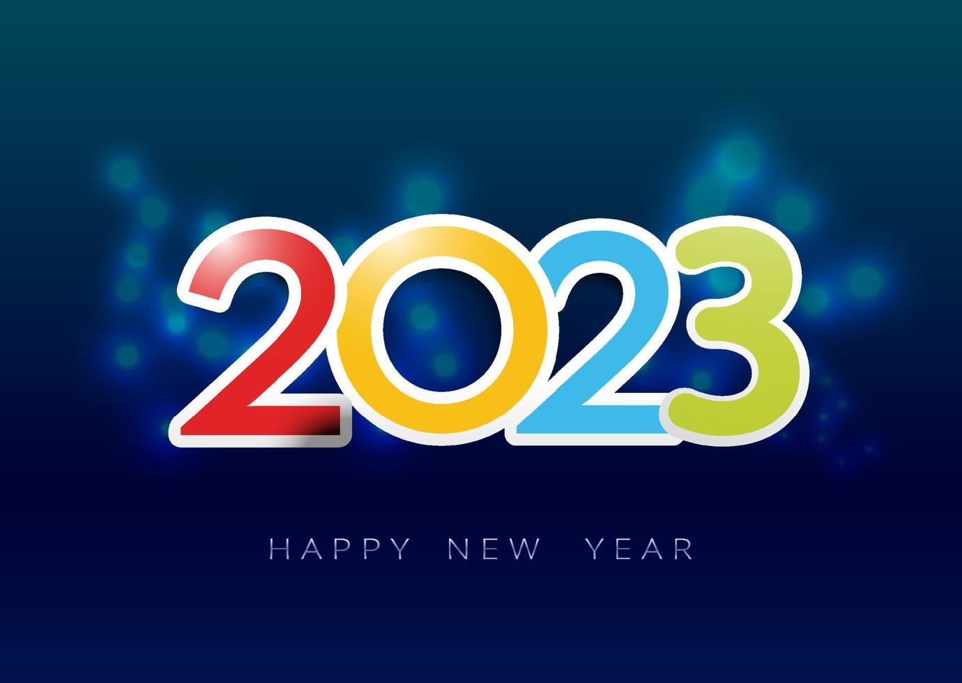 Merry Christmas And Happy New Year 2023 Greeting Card Modern Futuristic Template For 2023