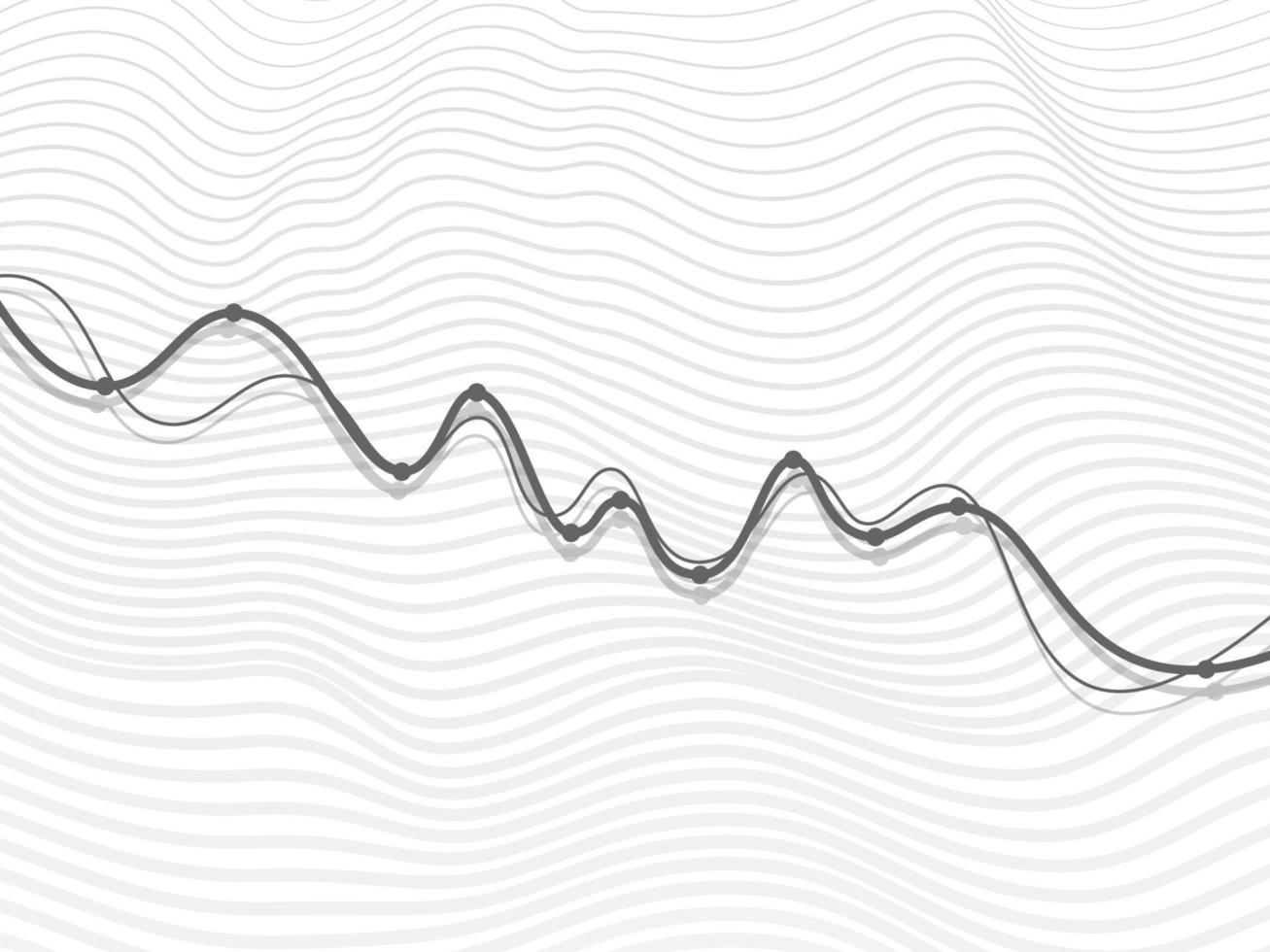 gráfico de onda descendente financiera en blanco vector