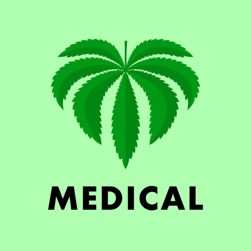 Hemp for logo with inscription Medical vector