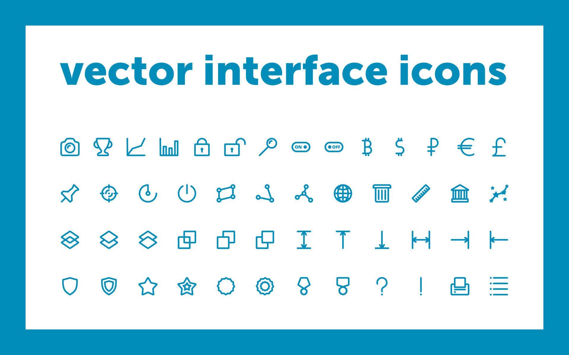 Icons for program interface 7651033 Vector Art at Vecteezy