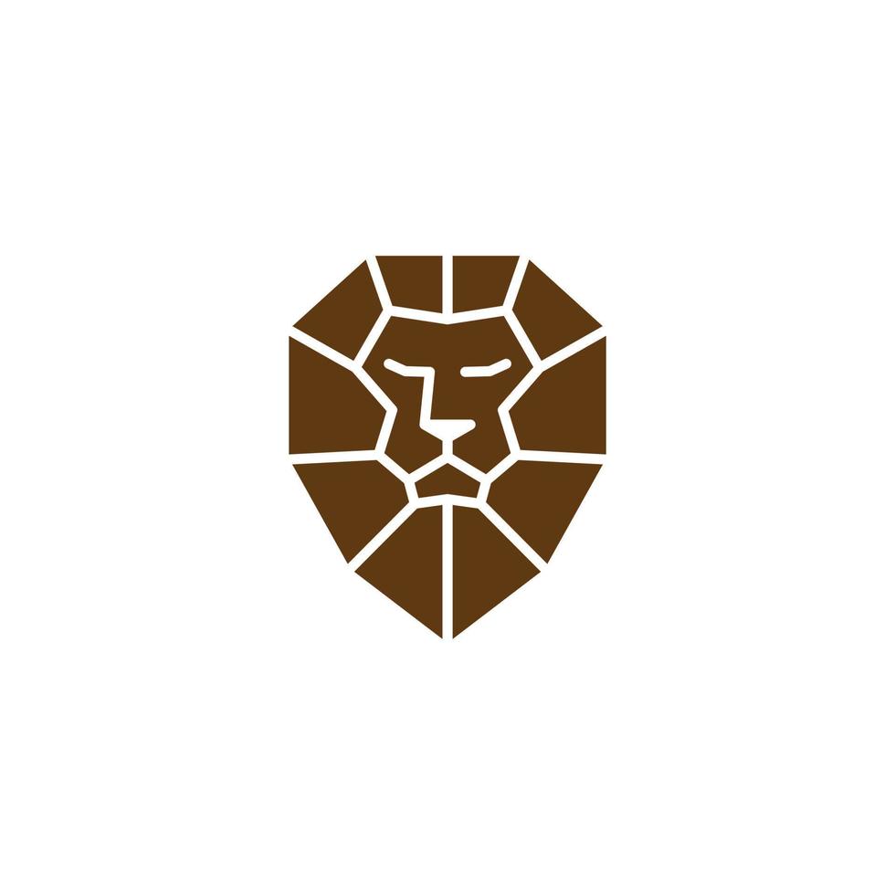 Lion face logo emblem template for business or t-shirt design. Vector Vintage Design Element.