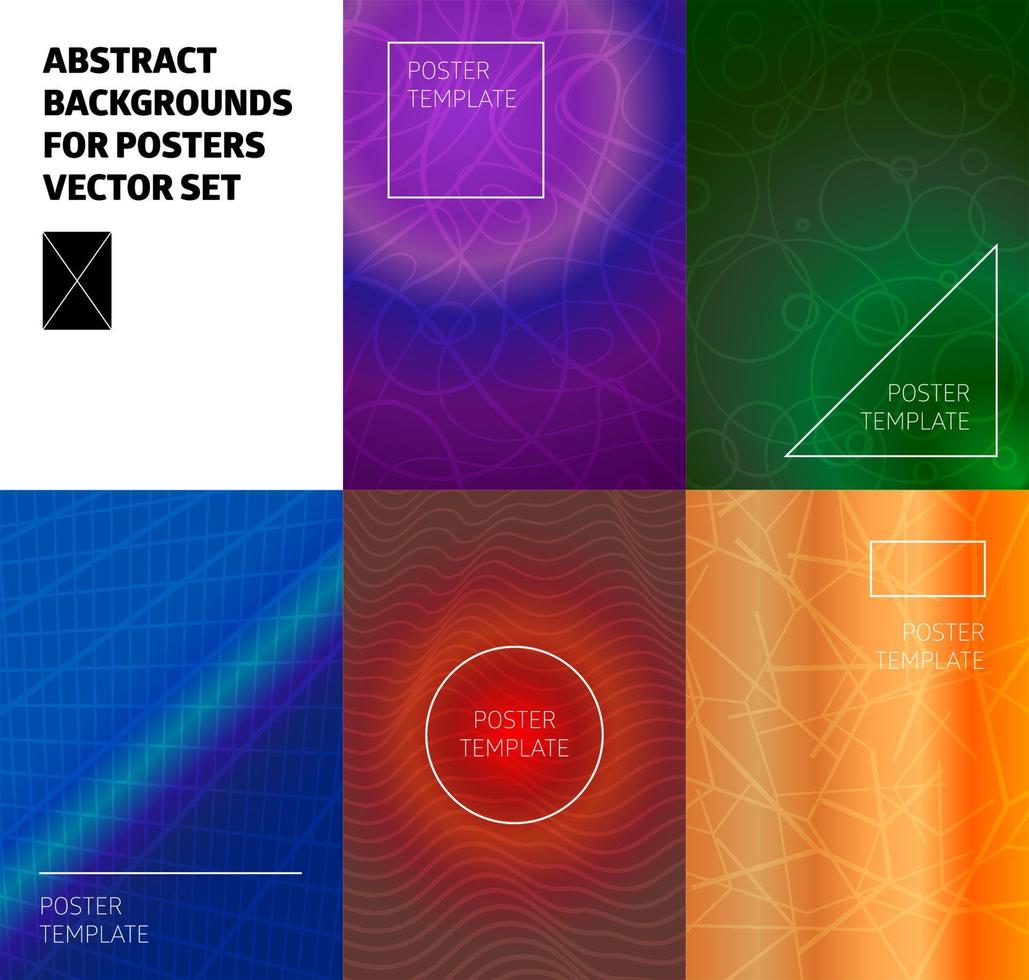 Minimal vector covers design. Cool halftone gradients. Future Poster template set