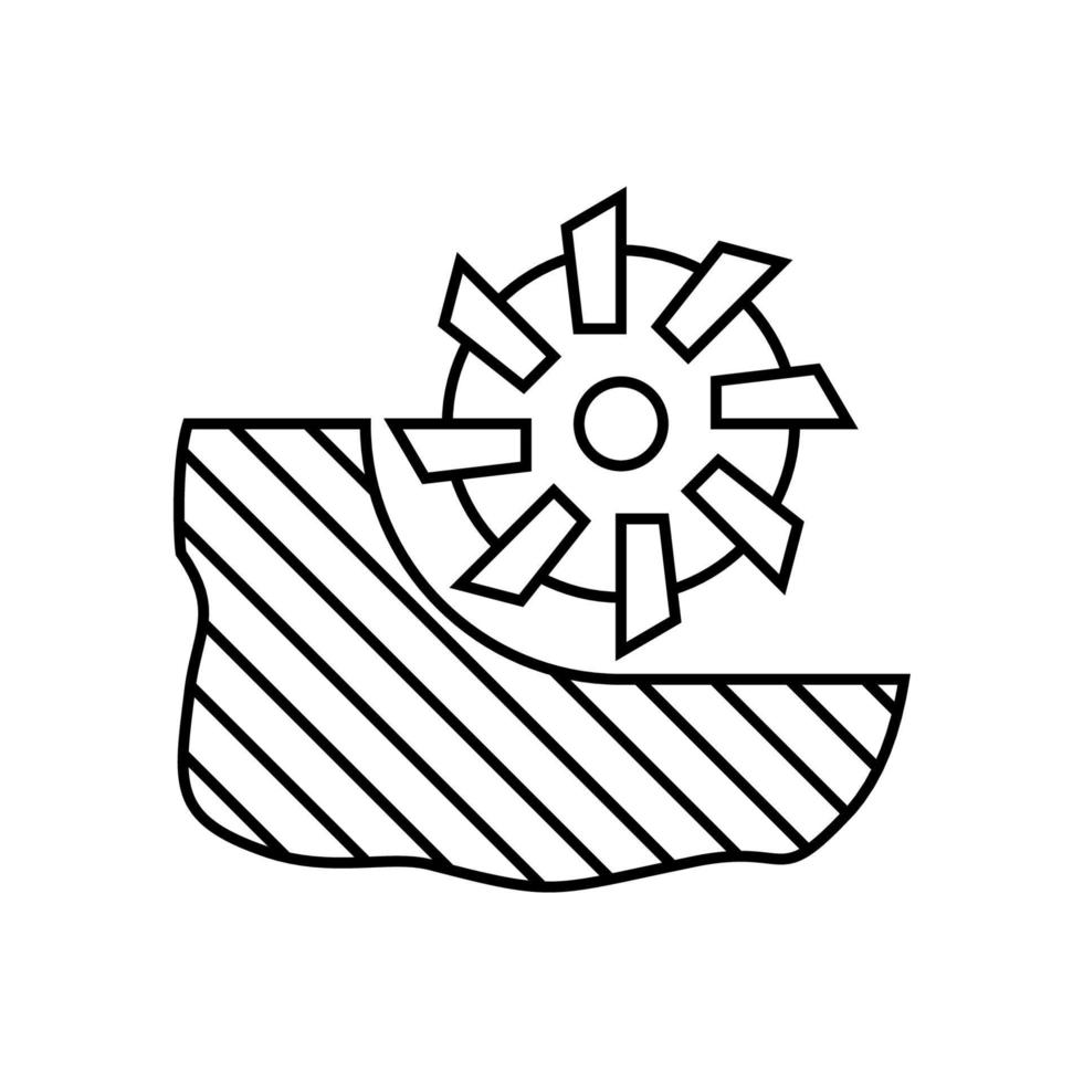 Mill cutaway handles material vector