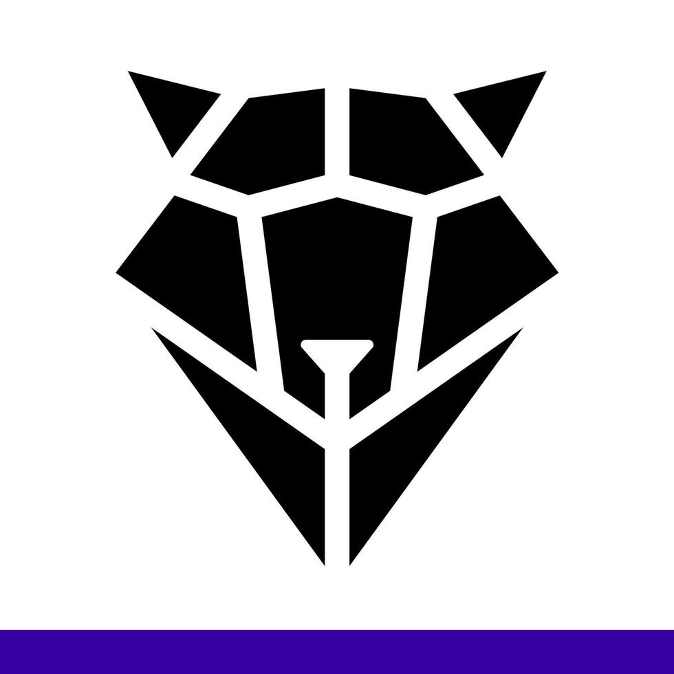 Wolf head geometric style. Polygonal triangular animal vector illustration
