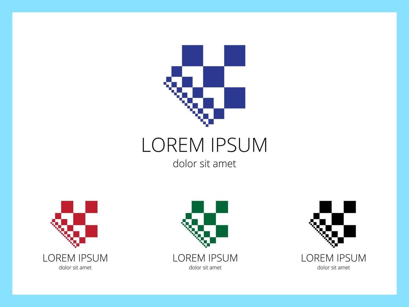 Crown of squares of different sizes for brand of company vector