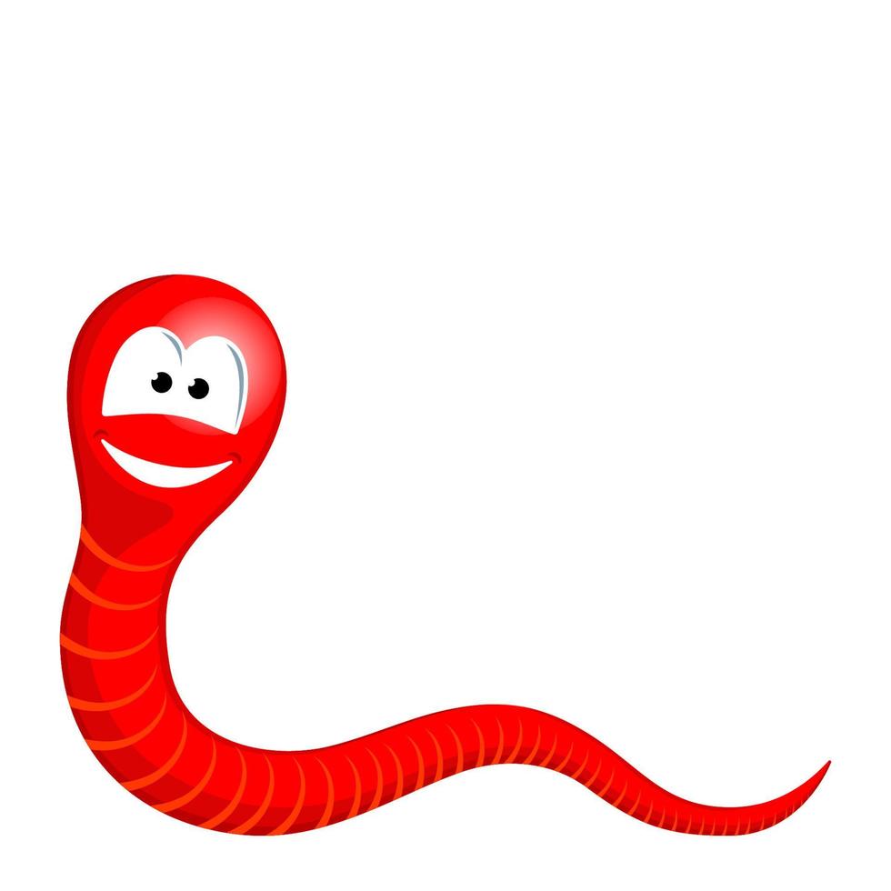 Cartoon worm smiling vector