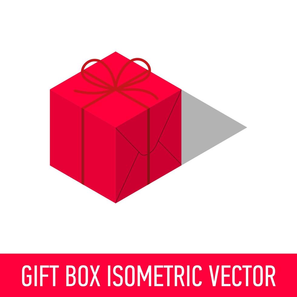 Isometric isolated gift present red vector box