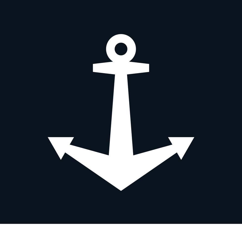 anchor on black background vector