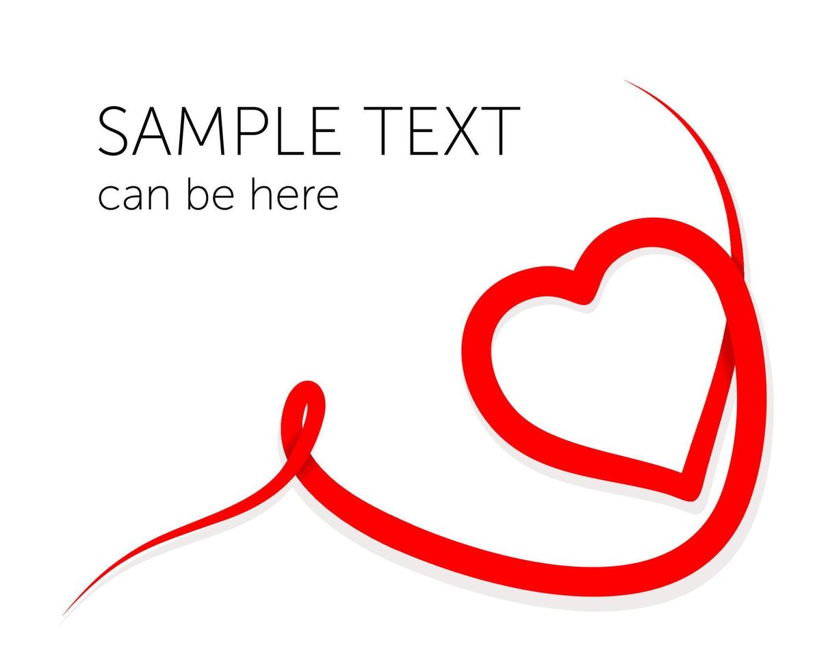 Valentines day background, cover brochures, flyer, greeting card template. Line designed heart on white background. Vector illustration