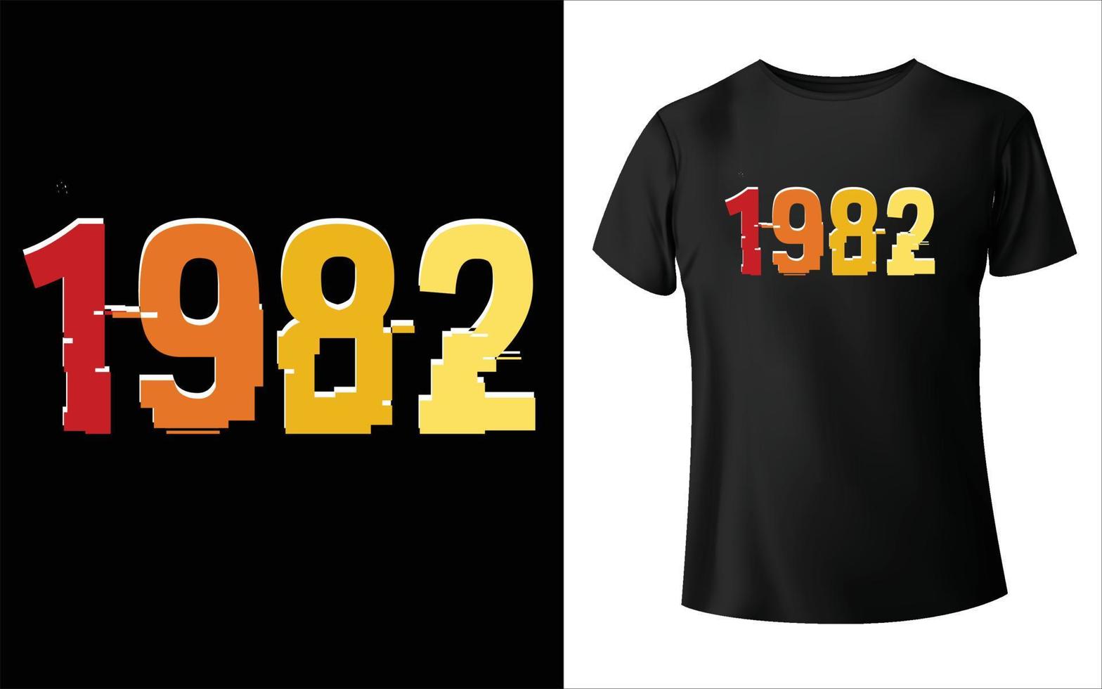 1982 vintage t-shirt design. vector